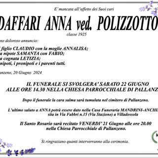 Modaffari Anna ved. Polizzotto classe 1925