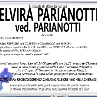 Elvira Parianotti ved Parianotti anni 88
