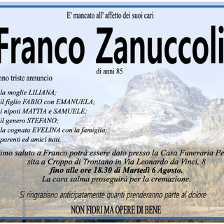 Franco Zanuccoli di anni 85