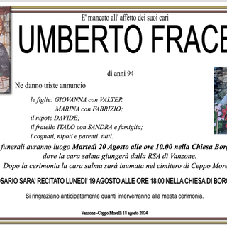 Umberto Fracei 94 anni