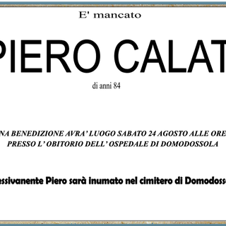 Piero Calati 84 anni