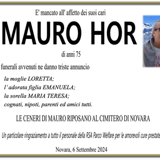 Mauro Hor 75 anni