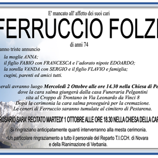 Ferruccio Folzi di anni 74