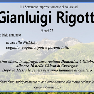 Gianluigi Rigotti anni 77
