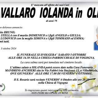 Cavallaro Iolanda in Ollio di anni 79