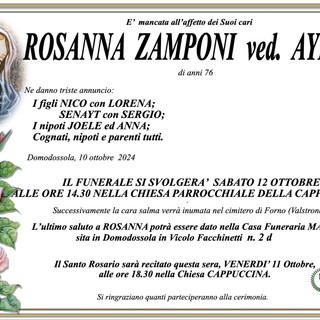 Rosanna Zamponi vedd. Aymet di anni 76