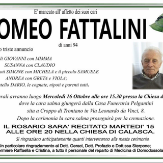 Romeo Fattalini di anni 94