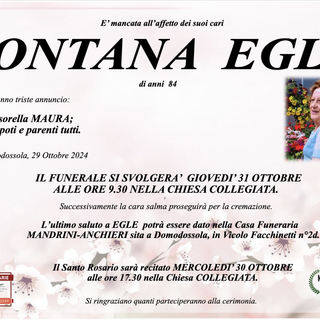 Fontana Egle di anni 84 Fontana Egle di anni 84