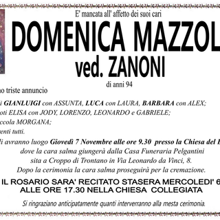 Domenica Mazzona ved. Zanoni 94 anni