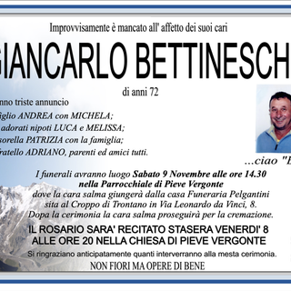 Giancarlo Bettineschi di anni 72