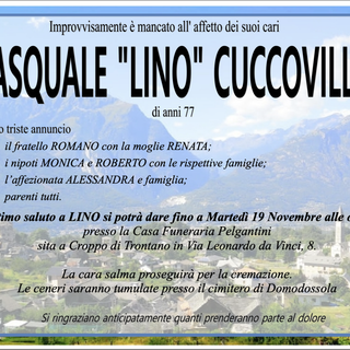 Pasquale "Lino" Cuccovillo di anni 77 Pasquale "Lino" Cuccovillo di anni 77