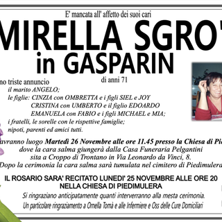 Mirella Sgrò in Gasparin di anni 71 Mirella Sgrò in Gasparin di anni 71