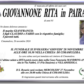 Giovannone Rita in Pairazzi di anni 91