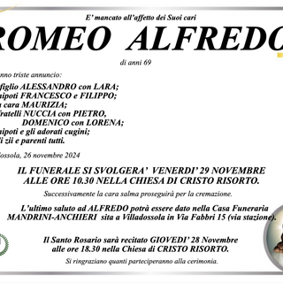 Romeo Alfredo di anni 69
