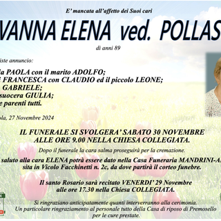 Giovanna Elena ved. Pollastro di anni 89