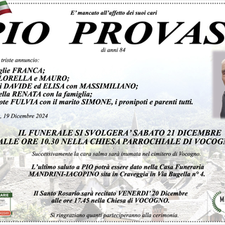 Pio Provaso di anni 84