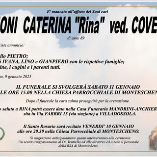 Preioni Caterina &quot;Rina&quot; ved. Covetta di anni 89