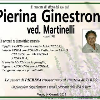 Pierina Ginestroni di anni classe 1931