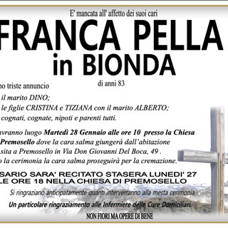 Franca Pella in Bionda di anni 83