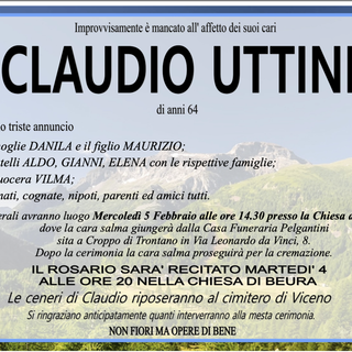 Claudio Uttini di anni 64