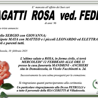 Bagatti Rosa ved. Fedeli di anni 96