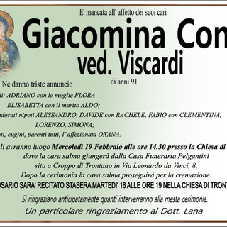 Giacomina Conti ved. Viscardi di anni 91
