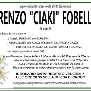 Renzo "Ciaki" Fobelli di anni 58
