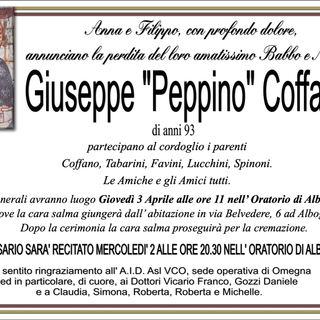 Giuseppe "Peppino" Coffano di anni 93