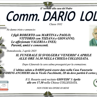 Comm. Dario Lolli di anni 93
