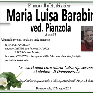 Maria Luisa Barabino ved. Pianzola 85 anni