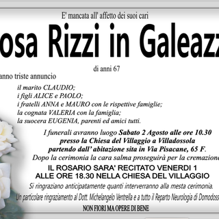 Rosa Rizzi in Galeazzi 67 anni