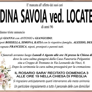 Dina Savoia ved. Locatelli 96 anni