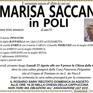 Marisa Saccani in Poli 85 anni