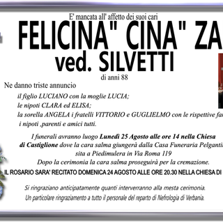 Felicina 'Cina' Zani ved. Silvetti 88 anni