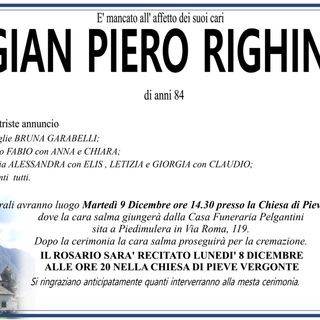 Gian Piero Righini di anni 84