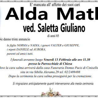Alda Matli di anni 85