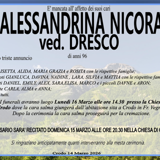 Alessandrina Nicora ved. Dresco 96 anni