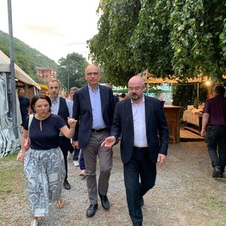 Il segretario del Pd Enrico Letta ospite alla Lucciola FOTO e VIDEO
