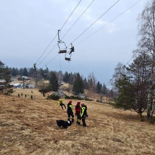Esercitazione dei Vigli del fuoco sugli impianti di risalita di Domobianca