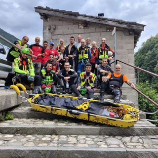Calasca, esercitazione in forra del Soccorso Alpino
