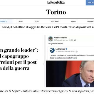'Putin un grande leader!'. Un post di Alberto Preioni della scorsa settimana scatena la polemica