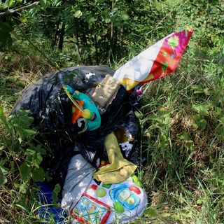 Incivile abbandona giocattoli lungo il canale Enel a Villadossola