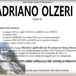 Adriano Olzeri di anni 59