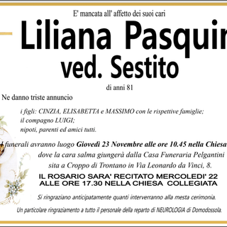 Liliana Pasquini ved. Sestito di anni 91