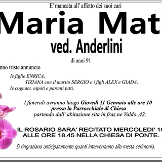 Maria Matli ved. Anderlini di anni 91