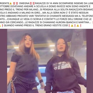 Saltano la scuola e non rientrano a casa: scomparse due 14enni omegnesi