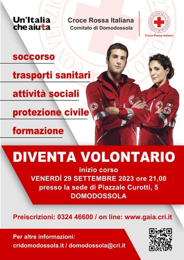 Nuovo corso per diventare volontari della croce rossa Italiana