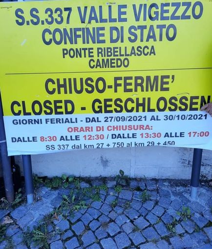 Due settimane di lavori sulla SS 337, disagi in vista per i frontalieri