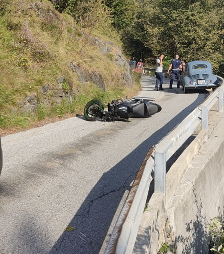 Val Cannobina, grave incidente per un motociclista novarese. Foto e Video