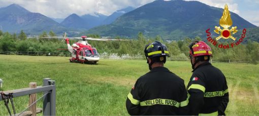 Escursionista in difficoltà al Monte Leone, recuperato dall'elicottero dei vigili del fuoco